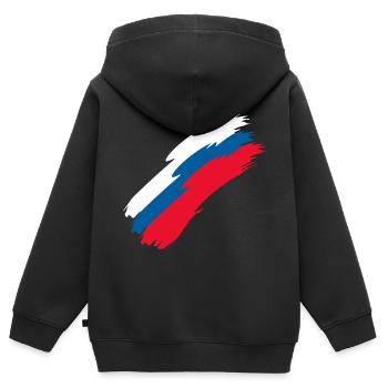 Tschechien - Kinder Premium Organic Zip Hoodie - Schwarz - Hinten - AI Model Kid Male (0cm)