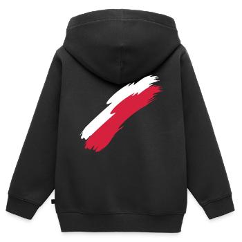 Polen - Kinder Premium Organic Zip Hoodie - Schwarz - Hinten - AI Model Kid Male (0cm)