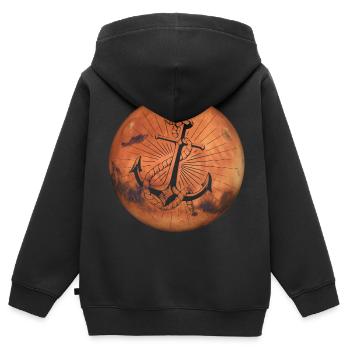 Crazy Mars - Ancre - Sweat Premium à capuche zippé enfant bio - noir - Dos - AI Model Kid Male (0cm)