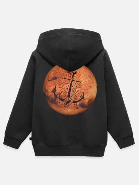 Crazy Mars - Anker - Kinder Premium Organic Zip Hoodie - Schwarz