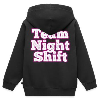 Équipe De nuit - Sweat Premium à capuche zippé enfant bio - noir - Dos - AI Model Kid Male (0cm)