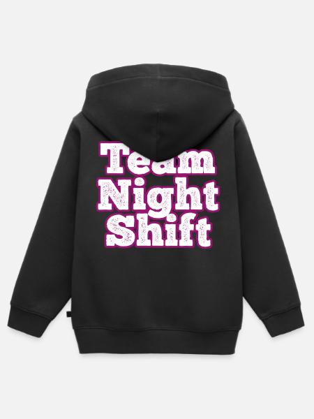 Team Nachtschicht - Kinder Premium Organic Zip Hoodie - Schwarz
