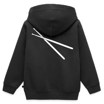 Drum Sticks - Batterie - Batterie - Sweat Premium à capuche zippé enfant bio - noir - Dos - AI Model Kid Male (0cm)