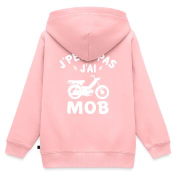 j'peux pas j'ai mob mobylette cyclomoteur - Sweat Premium à capuche zippé enfant bio - rose - Dos - AI Model Kid Female (0cm)