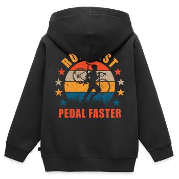 Cyclocross Run Fast Pedal Faster Gravel Cyclist - Kids Premium Organic Zip-up Hoodie - black - Back - AI Model Kid Male (0cm)