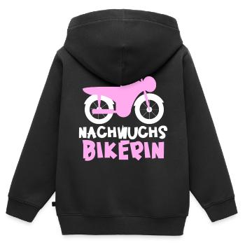 Motorrad Motiv für Mädchen - Nachwuchs Bikerin - Kinder Premium Organic Zip Hoodie - Schwarz - Hinten - AI Model Kid Male (0cm)