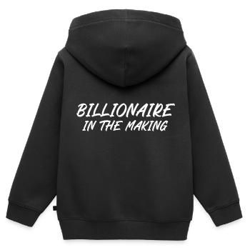 Billionaire in the making - Kinder Premium Organic Zip Hoodie - Schwarz - Hinten - AI Model Kid Male (0cm)