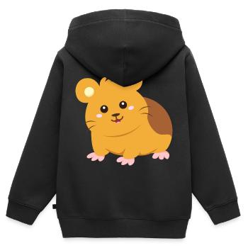 Hamster - Sweat Premium à capuche zippé enfant bio - noir - Dos - AI Model Kid Male (0cm)