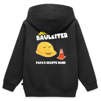 Junior Bauleiter Kinder Lustiger Spruch - Kinder Premium Organic Zip Hoodie - Schwarz - Hinten - AI Model Kid Male (0cm)