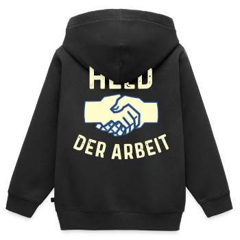 RDA - Héros du travail - Communiste - Sweat Premium à capuche zippé enfant bio - noir - Dos - AI Model Kid Male (0cm)