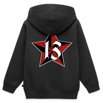 Rockabilly - 13 - Tattoo Star - Sweat Premium à capuche zippé enfant bio - noir - Dos - AI Model Kid Male (0cm)