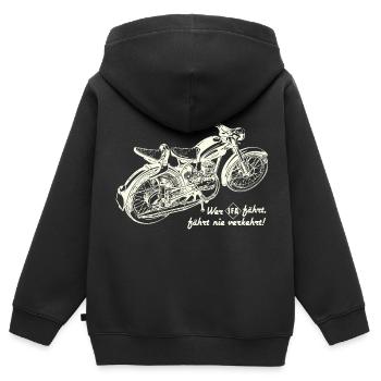 RT 125 - DDR Oldtimer Motorrad Ostalgie - Kinder Premium Organic Zip Hoodie - Schwarz - Hinten - AI Model Kid Male (0cm)