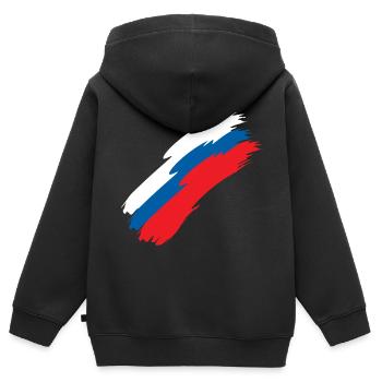 Slowenien - Kinder Premium Organic Zip Hoodie - Schwarz - Hinten - AI Model Kid Male (0cm)
