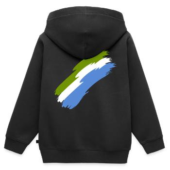 Sierra Leone - Kinder Premium Organic Zip Hoodie - Schwarz - Hinten - AI Model Kid Male (0cm)