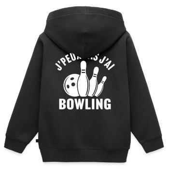 J'peux pas j'ai bowling - Sweat Premium à capuche zippé enfant bio - noir - Dos - AI Model Kid Male (0cm)