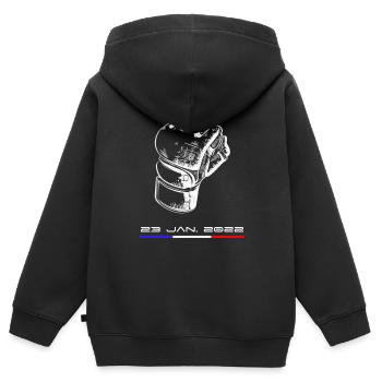 MMA France - 23 January 2022 - Kids Premium Organic Zip-up Hoodie - black - Back - AI Model Kid Male (0cm)