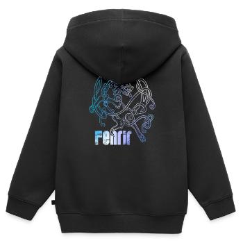 Viking Fenrir symbol - Kids Premium Organic Zip-up Hoodie - black - Back - AI Model Kid Male (0cm)