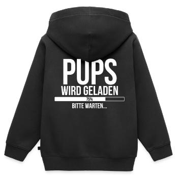 Pups wird geladen bitte warten - Kinder Premium Organic Zip Hoodie - Schwarz - Hinten - AI Model Kid Male (0cm)