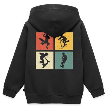 Scooter retro scooter scooter - Kids Premium Organic Zip-up Hoodie - black - Back - AI Model Kid Male (0cm)