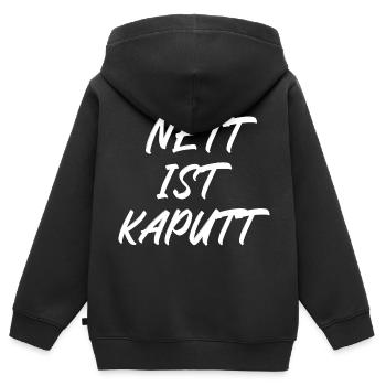 Nett ist kaputt - Kinder Premium Organic Zip Hoodie - Schwarz - Hinten - AI Model Kid Male (0cm)