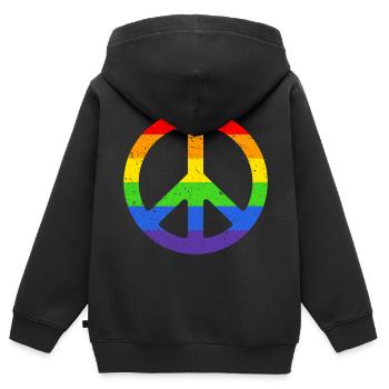 lgbt - Kinder Premium Organic Zip Hoodie - Schwarz - Hinten - AI Model Kid Male (0cm)