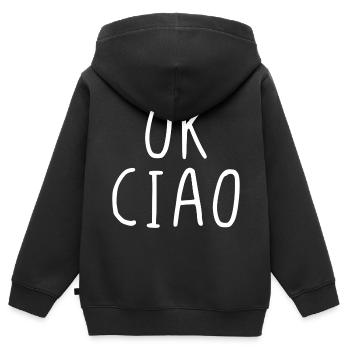 Ok Ciao - Sweat Premium à capuche zippé enfant bio - noir - Dos - AI Model Kid Male (0cm)