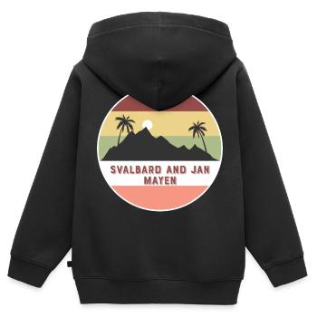svalbard und jan mayen Retro Land und Länder - Kinder Premium Organic Zip Hoodie - Schwarz - Hinten - AI Model Kid Male (0cm)