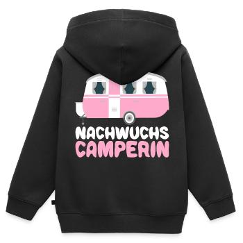 Nachwuchs Camperin Camping Baby Mädchen Kind - Kinder Premium Organic Zip Hoodie - Schwarz - Hinten - AI Model Kid Male (0cm)