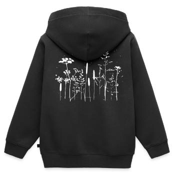 Botanical Grasses - Nature - Floral - Kids Premium Organic Zip-up Hoodie - black - Back - AI Model Kid Male (0cm)