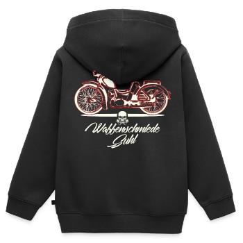Simson SR2 - DDR Ostalgie Moped Suhl - Kinder Premium Organic Zip Hoodie - Schwarz - Hinten - AI Model Kid Male (0cm)