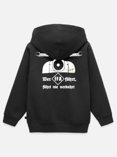 Ostkult - Schwalbe - IFA Simson DDR - Kinder Premium Organic Zip Hoodie - Schwarz