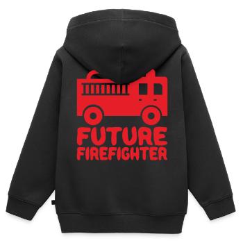 Future Firefighter Fireman Baby Boy Birthday Gift - Kinder Premium Organic Zip Hoodie - Schwarz - Hinten - AI Model Kid Male (0cm)