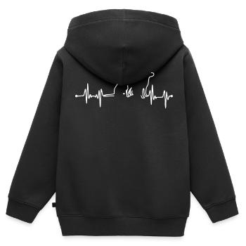 Labrador - Herzschlag - Hundeliebe - Kinder Premium Organic Zip Hoodie - Schwarz - Hinten - AI Model Kid Male (0cm)
