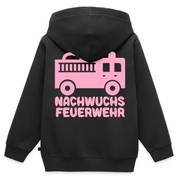 Feuerwehr mit Feuerwehrauto Baby Mädchen Pink - Kinder Premium Organic Zip Hoodie - Schwarz - Hinten - AI Model Kid Male (0cm)