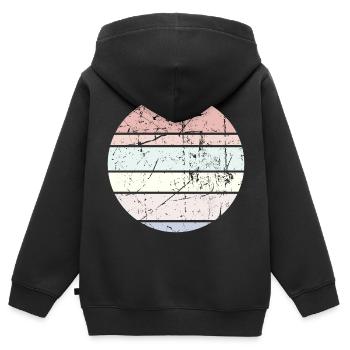 Contexte Pastel Circle - Sweat Premium à capuche zippé enfant bio - noir - Dos - AI Model Kid Male (0cm)