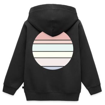 Contexte Pastel Circle - Sweat Premium à capuche zippé enfant bio - noir - Dos - AI Model Kid Male (0cm)