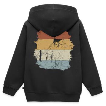 Cerfs-volants volants volants Tapis de direction - Sweat Premium à capuche zippé enfant bio - noir - Dos - AI Model Kid Male (0cm)