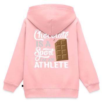 Schokolade Schoko Schoki - Kinder Premium Organic Zip Hoodie - Rosa - Hinten - AI Model Kid Female (0cm)