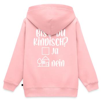 Bist du kindisch ja nein - Kinder Premium Organic Zip Hoodie - Rosa - Hinten - AI Model Kid Female (0cm)