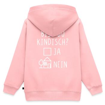 Bist du kindisch ja nein - Kinder Premium Organic Zip Hoodie - Rosa - Hinten - AI Model Kid Female (0cm)