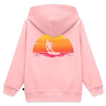 Sunrise Surf Surfer T-Shirt Surfen - Kinder Premium Organic Zip Hoodie - Rosa - Hinten - AI Model Kid Female (0cm)
