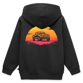 Sunrise Pick Up T-Shirt Offroad-Auto - Kinder Premium Organic Zip Hoodie - Schwarz - Hinten - AI Model Kid Male (0cm)