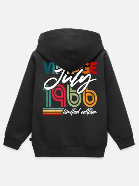 Vintage geboren Juli 1966 Geburtstag Juli 1966 - Premium børne zip-hættetrøje økologisk - sort