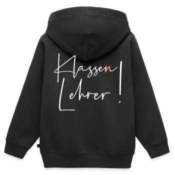 Klasse Lehrer - Kinder Premium Organic Zip Hoodie - Schwarz - Hinten - AI Model Kid Male (0cm)