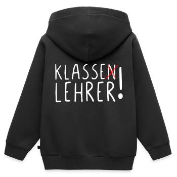 Klasse Lehrer - Kinder Premium Organic Zip Hoodie - Schwarz - Hinten - AI Model Kid Male (0cm)
