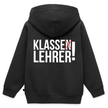Klasse Lehrer - Kinder Premium Organic Zip Hoodie - Schwarz - Hinten - AI Model Kid Male (0cm)