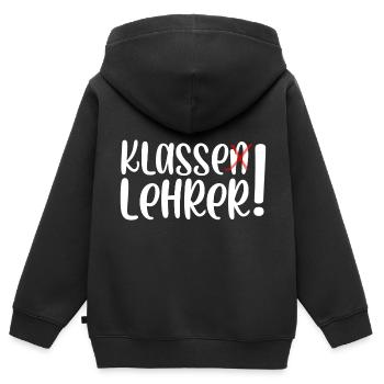 Klasse Lehrer - Kinder Premium Organic Zip Hoodie - Schwarz - Hinten - AI Model Kid Male (0cm)