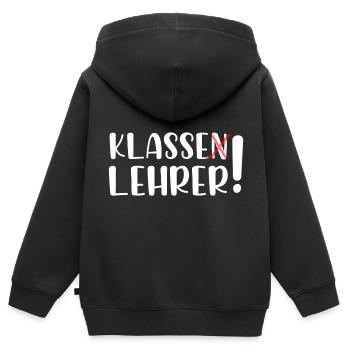 Klasse Lehrer - Kinder Premium Organic Zip Hoodie - Schwarz - Hinten - AI Model Kid Male (0cm)