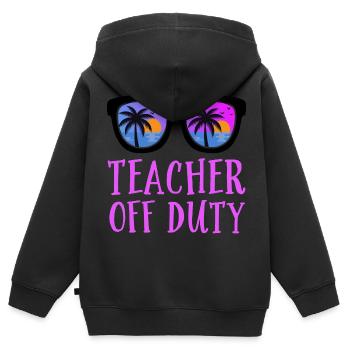 Enseignant hors service Lehrer außer Dienst - Sweat Premium à capuche zippé enfant bio - noir - Dos - AI Model Kid Male (0cm)
