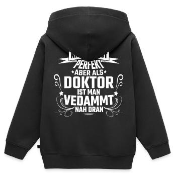Doktor - Kinder Premium Organic Zip Hoodie - Schwarz - Hinten - AI Model Kid Male (0cm)